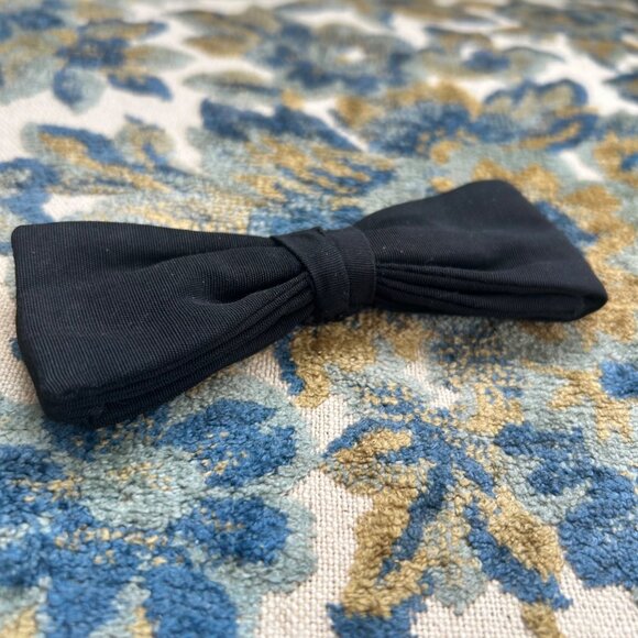 Vintage Patent Clasp Co Black Bow Tie Classic Dapper USA - Picture 2 of 6